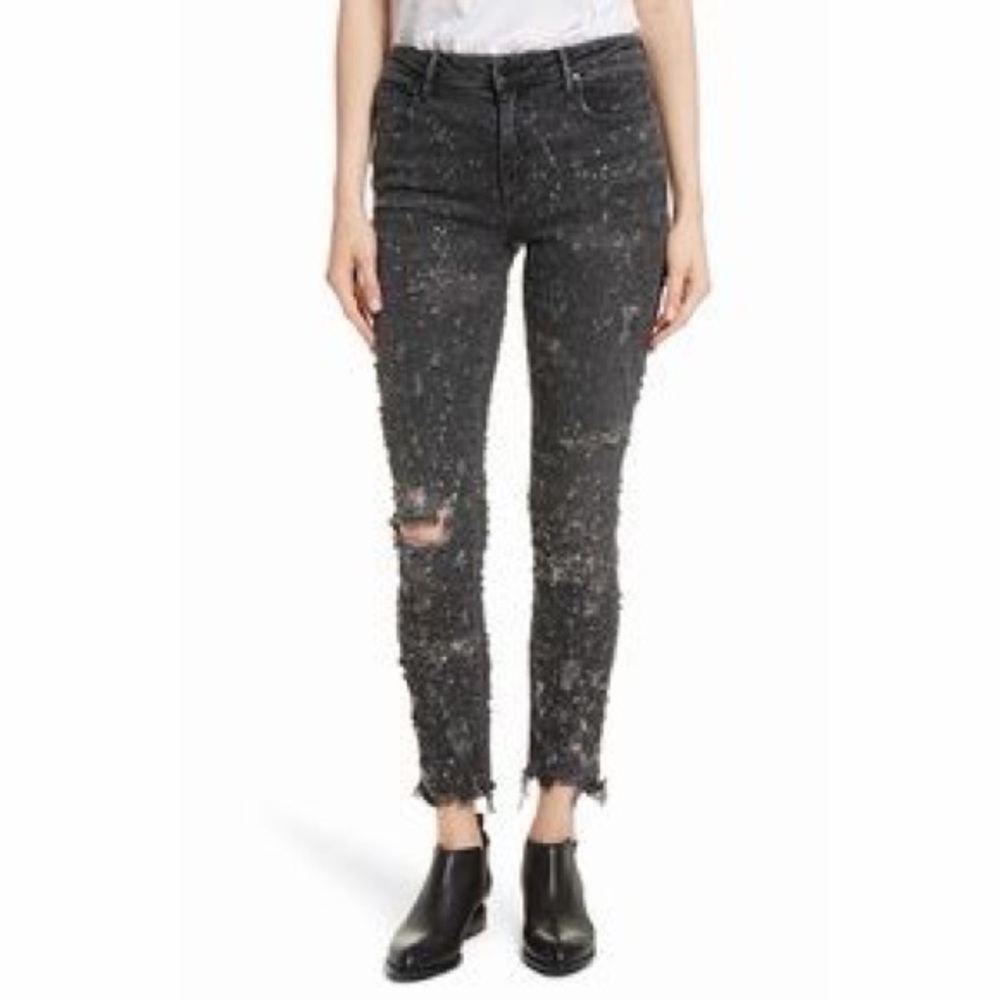 Alexander Wang Black Distressed Skinny Jeans